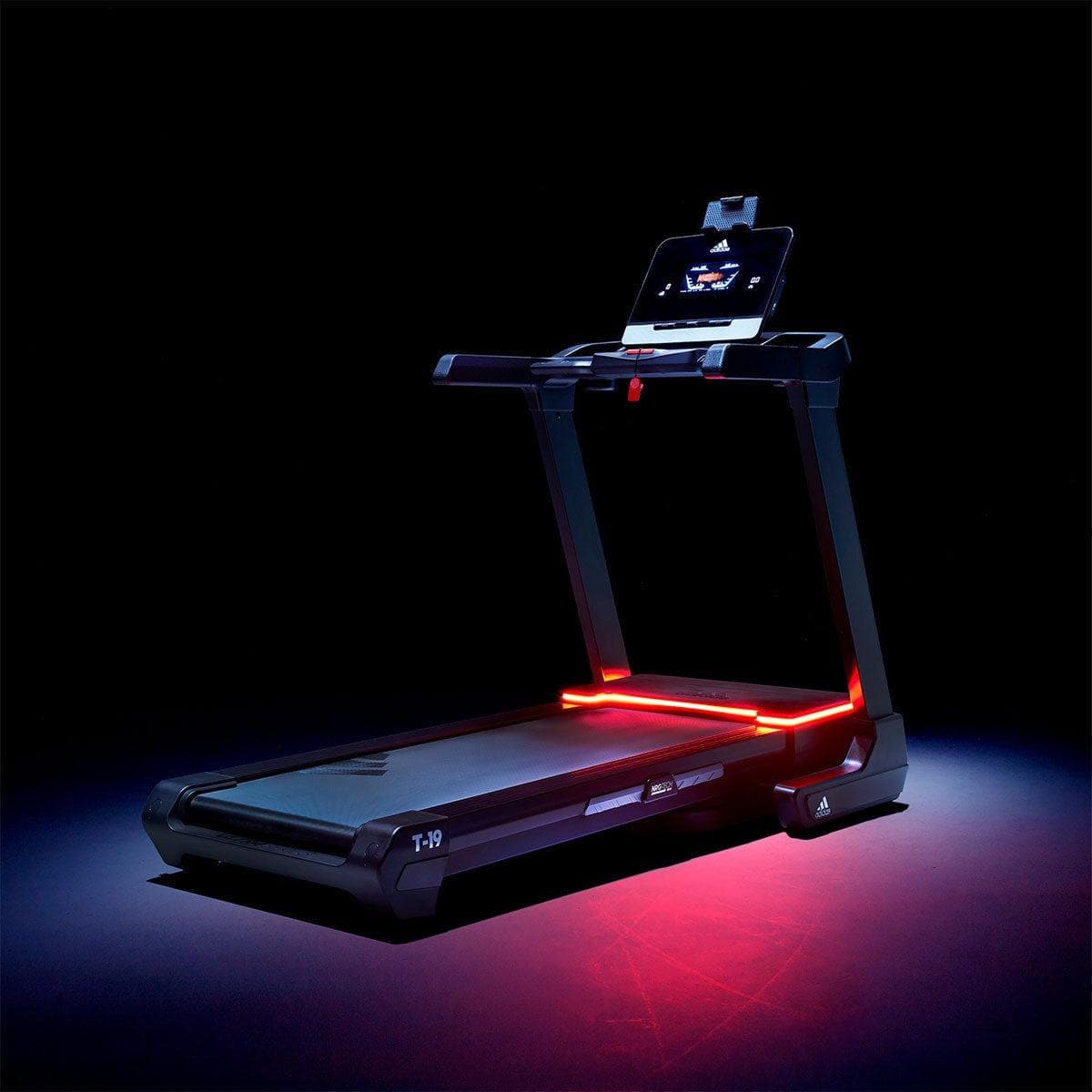 Home gym with a bench and free weights